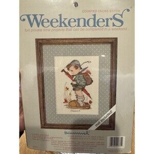 New Weekenders Looks Like Rain Cross Stitch Kit 02775 Framed Picture with Mat